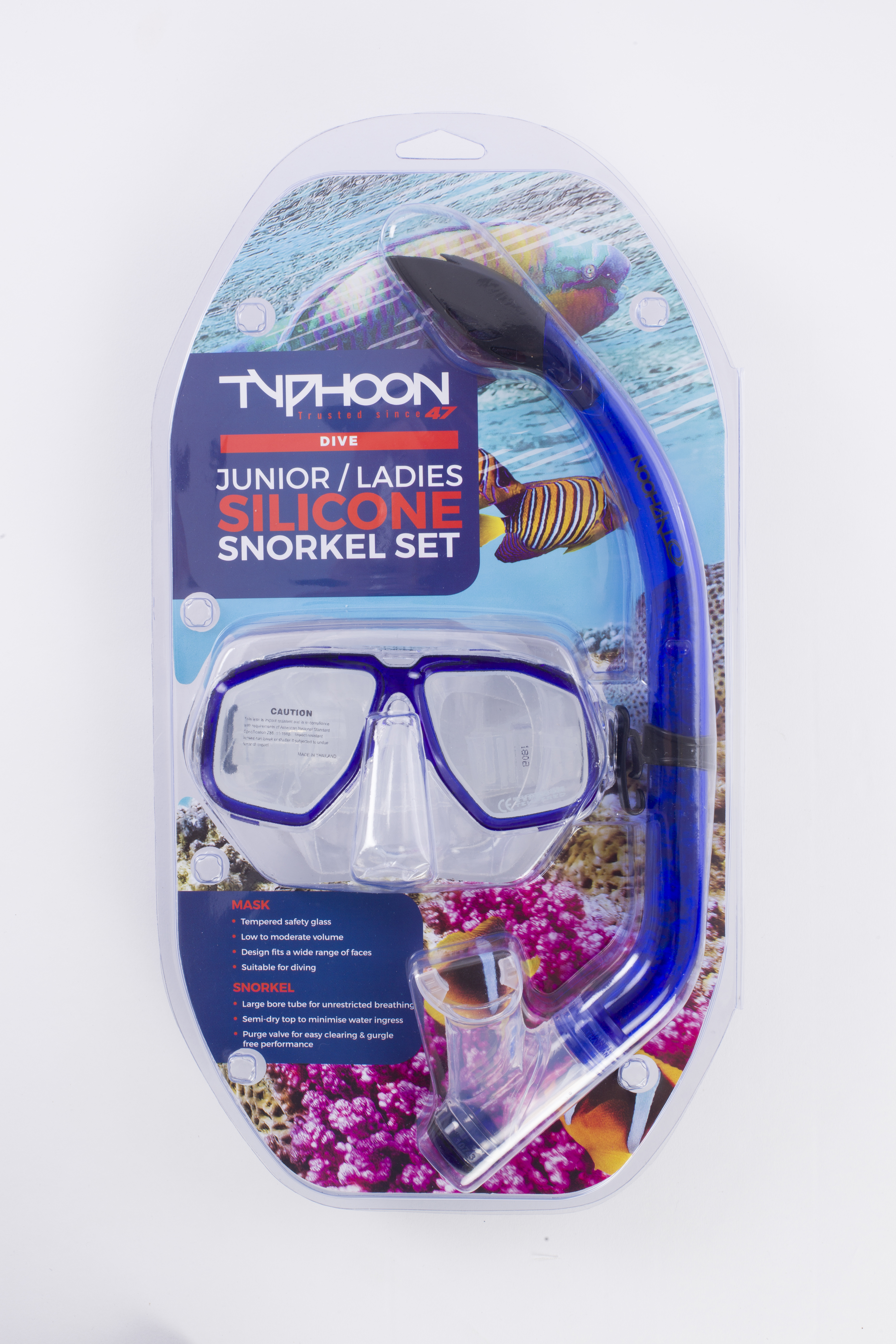 Yellow TM2 Adults Silicone Mask and Snorkel Set Typhoon 