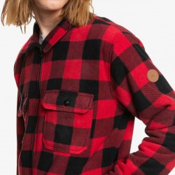 Quiksilver Tolala Allover Fleece Shirt AMERICAN RED TOLALA PLAID