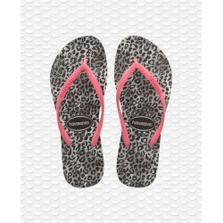 Havaianas Slim Leopard Black/Pink Flip Flops