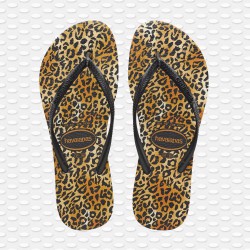 Havaianas Slim Leopard Black/Black Flip Flops
