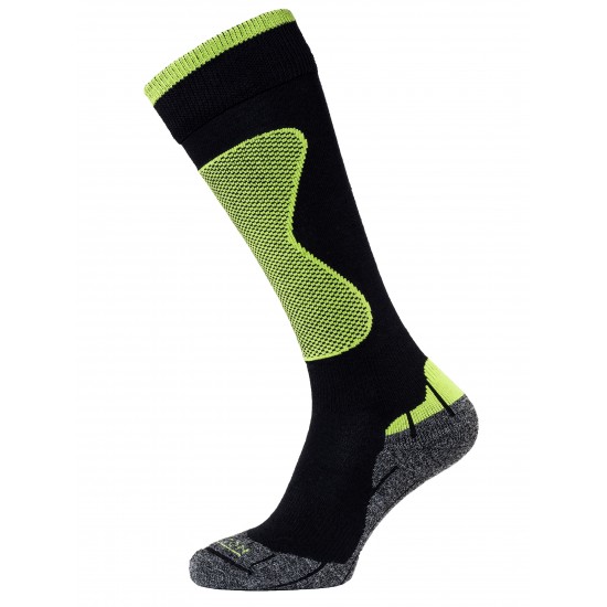 Horizon Expert Ski Socks Black/Charcoal/Lime