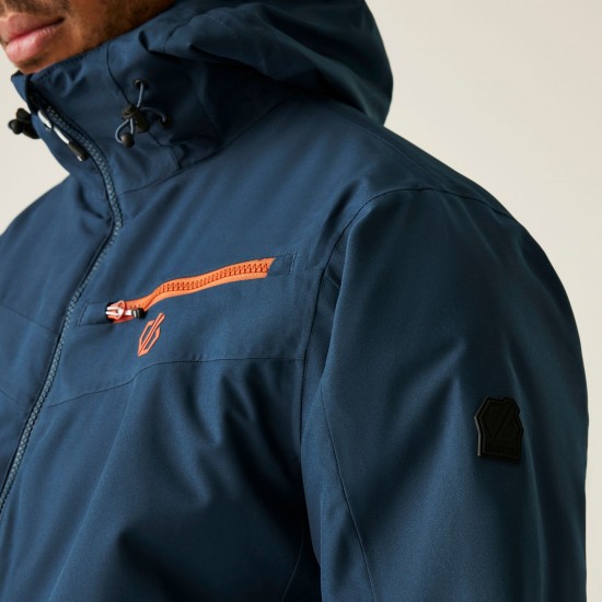 Dare2B Men's Eagle II Ski Jacket Moonlight Denim Orange Dare2B Men's Eagle II Ski Jacket Moonlight Denim Orange