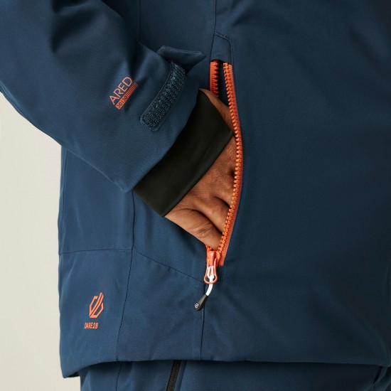 Dare2B Men's Eagle II Ski Jacket Moonlight Denim Orange Dare2B Men's Eagle II Ski Jacket Moonlight Denim Orange