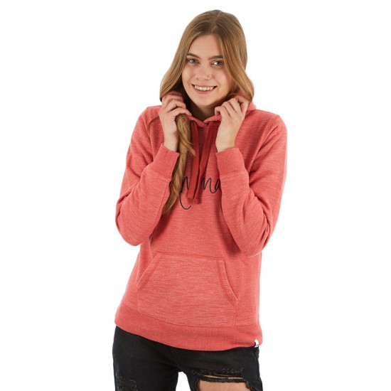 ANIMAL WOMENS SKETCHED HOODIE MINERAL RED MARL ANIMAL WOMENS SKETCHED HOODIE MINERAL RED MARL
